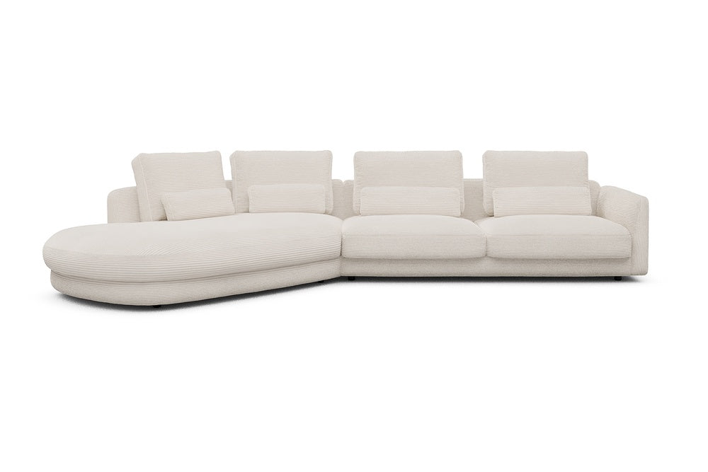 Vivole Modular Sofa - A3 - 393 x 167 cm - 45 deg Open-end + 3 Seater - 594 Corduroy Ivory