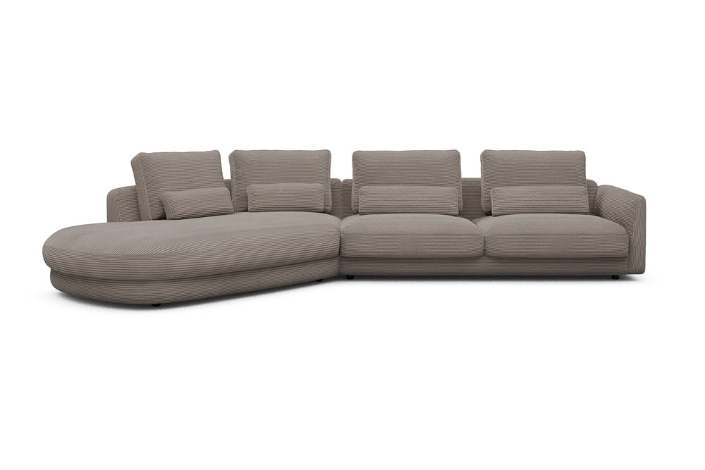 Vivole Modular Sofa - A3 - 393 x 167 cm - 45 deg Open-end + 3 Seater - 596 Corduroy Mocha