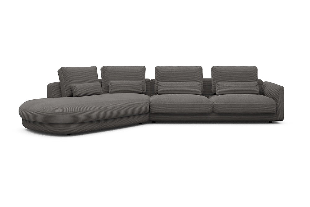 Vivole Modular Sofa - A3 - 393 x 167 cm - 45 deg Open-end + 3 Seater - 597 Corduroy Charcoal