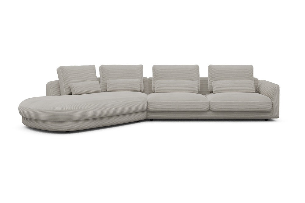 Vivole Modular Sofa - A3 - 393 x 167 cm - 45 deg Open-end + 3 Seater - 603 Corduroy Beige
