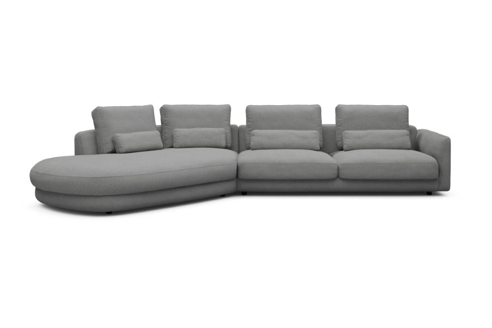 Vivole Modular Sofa - A3 - 393 x 167 cm - 45 deg Open-end + 3 Seater - 764 Cura Sand Grey