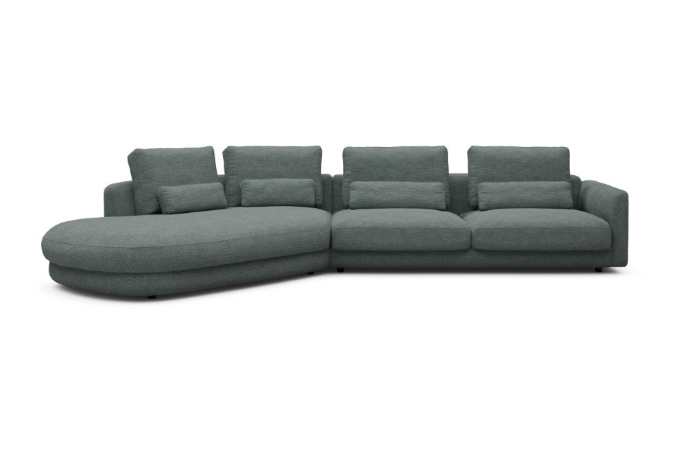 Vivole Modular Sofa - A3 - 393 x 167 cm - 45 deg Open-end + 3 Seater - 770 Carreno Cielo Blue