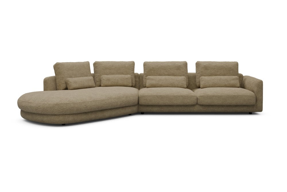 Vivole Modular Sofa - A3 - 393 x 167 cm - 45 deg Open-end + 3 Seater - 774 Carreno Sicilian Yellow