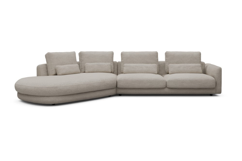 Vivole Modular Sofa - A3 - 393 x 167 cm - 45 deg Open-end + 3 Seater - 816 Aivi Lace Beige