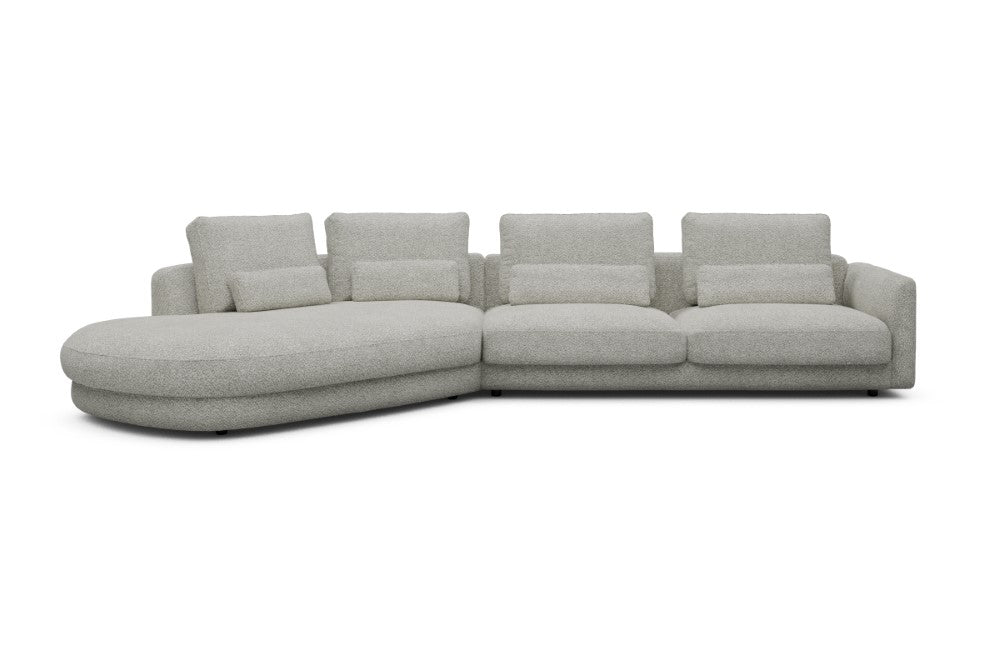 Vivole Modular Sofa - A3 - 393 x 167 cm - 45 deg Open-end + 3 Seater - 867 Vanora Warm Sand