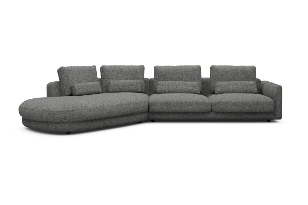 Vivole Modular Sofa - A3 - 393 x 167 cm - 45 deg Open-end + 3 Seater - 868 Vanora Warm Grey