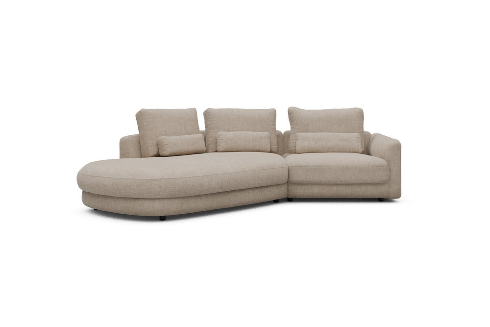 Vivole Modular Sofa - A5 - 295 x 167 cm - 45 deg Open-end + 1,5 Seater - 417 Esina Mocha