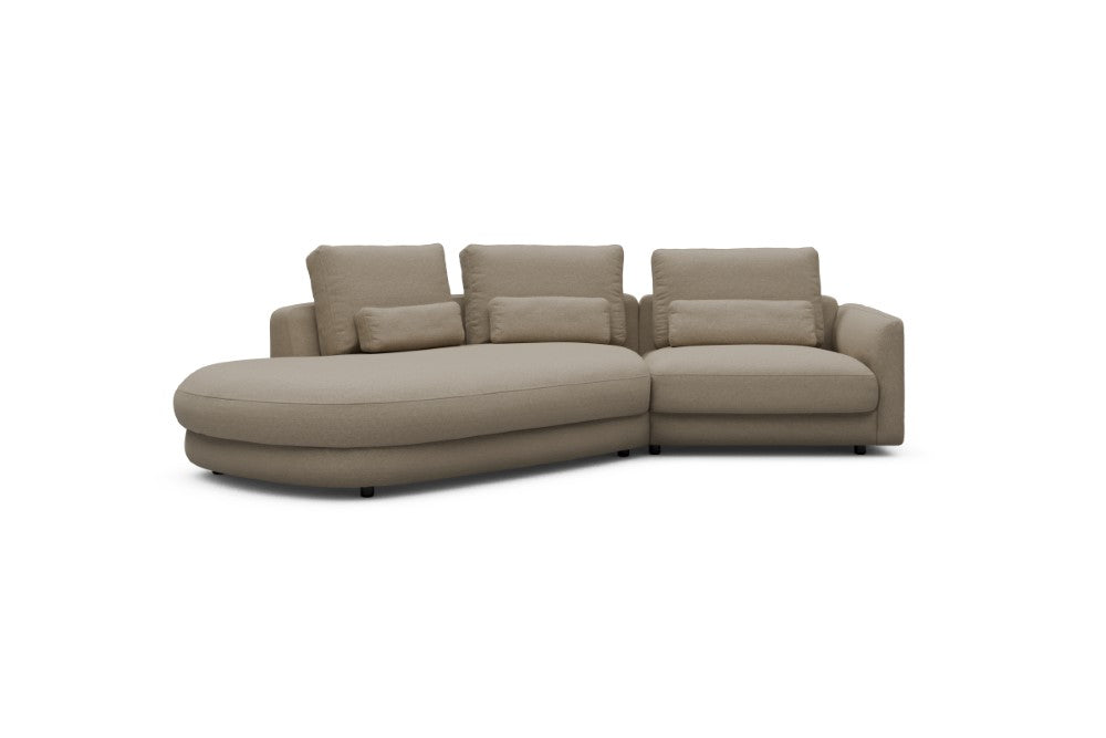 Vivole Modular Sofa - A5 - 295 x 167 cm - 45 deg Open-end + 1,5 Seater - 445 Satya Natural Biege