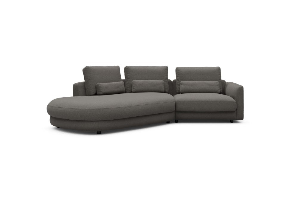 Vivole Modular Sofa - A5 - 295 x 167 cm - 45 deg Open-end + 1,5 Seater - 446 Satya Taupe Brown