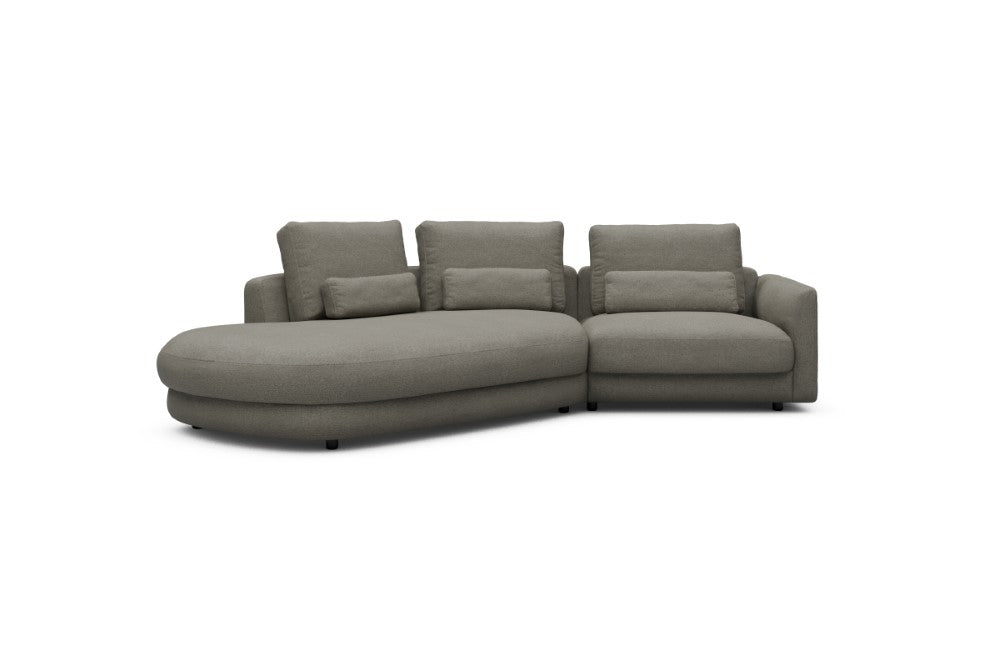 Vivole Modular Sofa - A5 - 295 x 167 cm - 45 deg Open-end + 1,5 Seater - 486 Denari Warm Grey