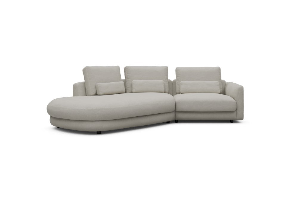 Vivole Modular Sofa - A5 - 295 x 167 cm - 45 deg Open-end + 1,5 Seater - 487 Denari Clean Beige