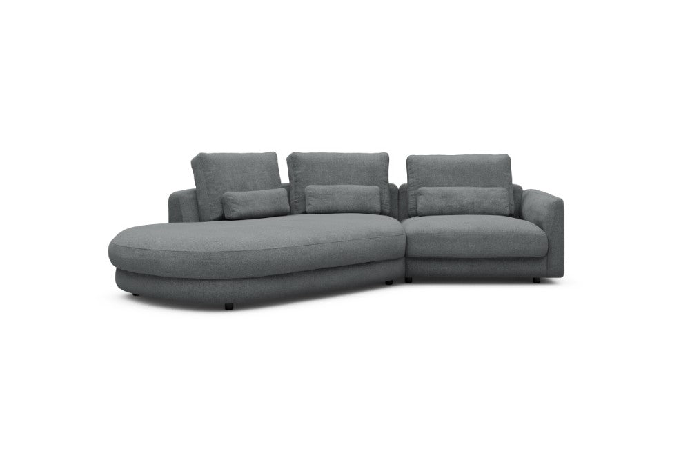 Vivole Modular Sofa - A5 - 295 x 167 cm - 45 deg Open-end + 1,5 Seater - 495 Casone Gravel Grey