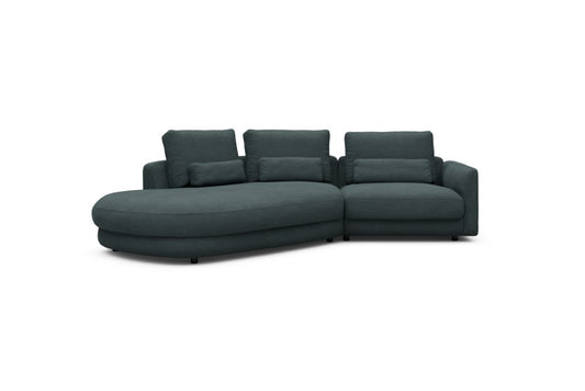 Vivole Modular Sofa - A5 - 295 x 167 cm - 45 deg Open-end + 1,5 Seater - 573 Vivus Dusty Blue