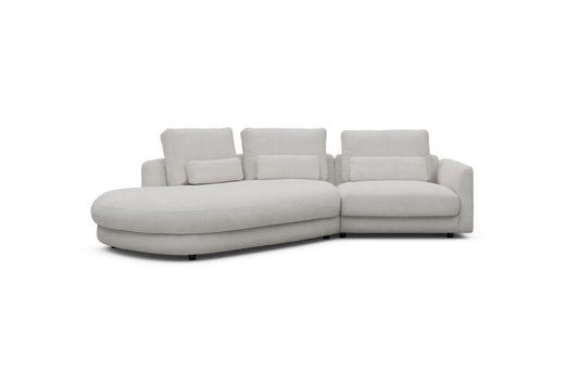 Vivole Modular Sofa - A5 - 295 x 167 cm - 45 deg Open-end + 1,5 Seater - 574 Vivus Dusty Off White