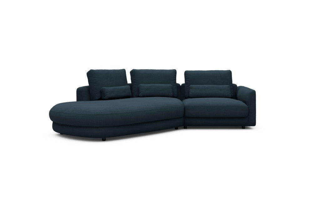 Vivole Modular Sofa - A5 - 295 x 167 cm - 45 deg Open-end + 1,5 Seater - 580 Argus Navy Blue