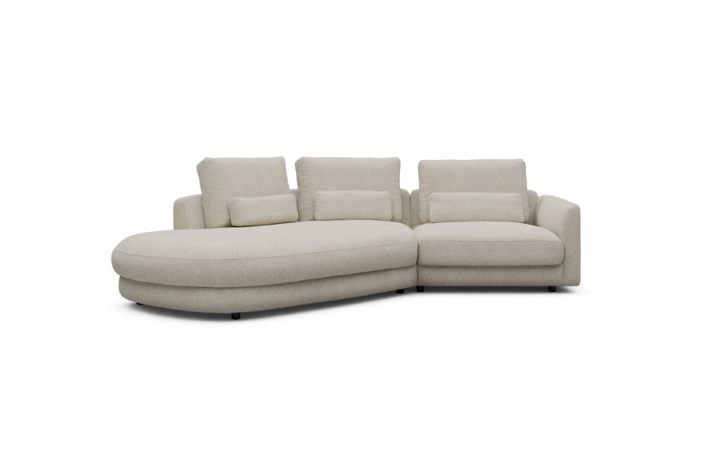 Vivole Modular Sofa - A5 - 295 x 167 cm - 45 deg Open-end + 1,5 Seater - 584 Argus Natural
