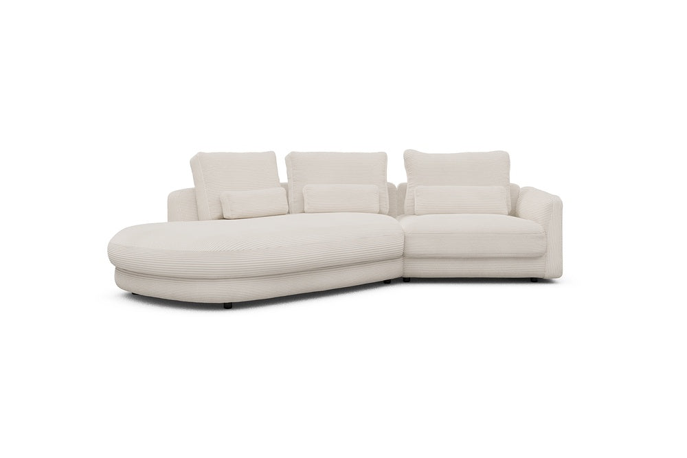Vivole Modular Sofa - A5 - 295 x 167 cm - 45 deg Open-end + 1,5 Seater - 594 Corduroy Ivory