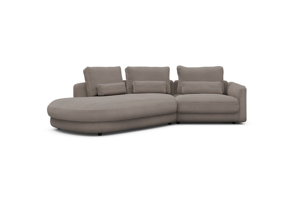 Vivole Modular Sofa - A5 - 295 x 167 cm - 45 deg Open-end + 1,5 Seater - 596 Corduroy Mocha