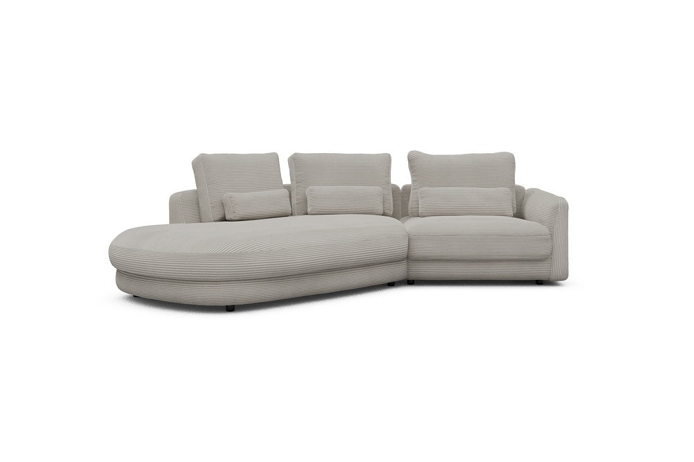 Vivole Modular Sofa - A5 - 295 x 167 cm - 45 deg Open-end + 1,5 Seater - 603 Corduroy Beige