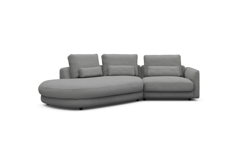 Vivole Modular Sofa - A5 - 295 x 167 cm - 45 deg Open-end + 1,5 Seater - 764 Cura Sand Grey