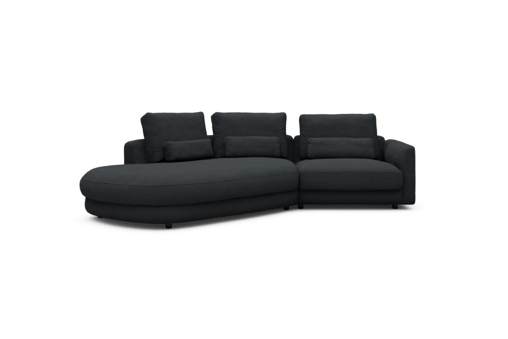 Vivole Modular Sofa - A5 - 295 x 167 cm - 45 deg Open-end + 1,5 Seater - 766 Cura Anthracite