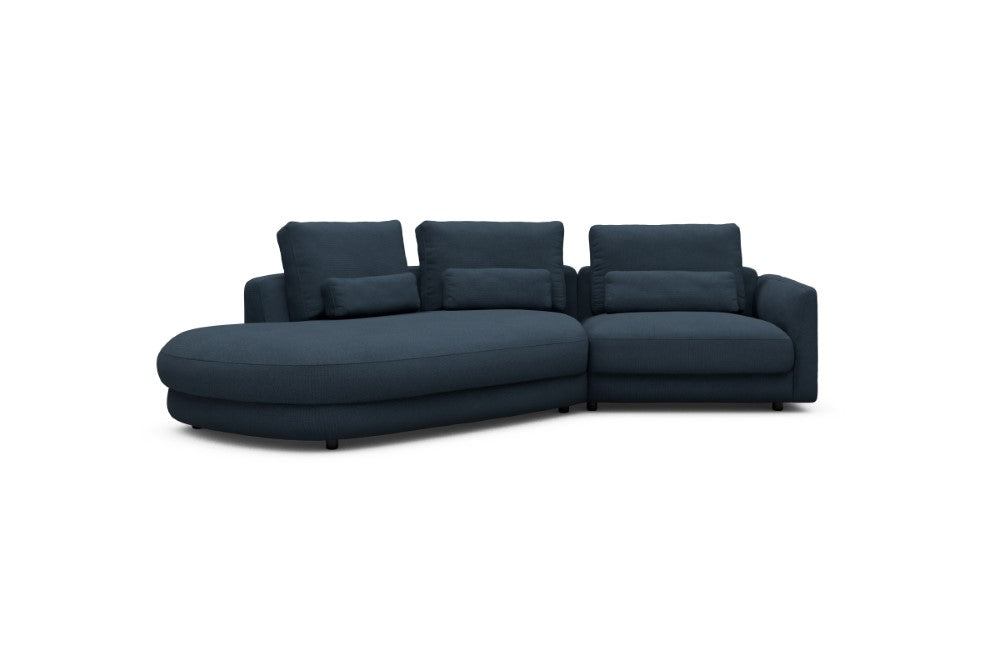 Vivole Modular Sofa - A5 - 295 x 167 cm - 45 deg Open-end + 1,5 Seater - 768 Cura Oxford Blue