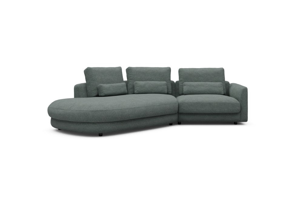 Vivole Modular Sofa - A5 - 295 x 167 cm - 45 deg Open-end + 1,5 Seater - 770 Carreno Cielo Blue