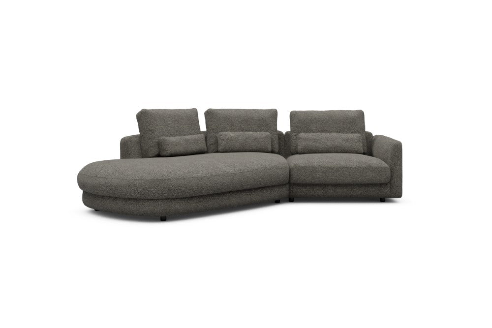Vivole Modular Sofa - A5 - 295 x 167 cm - 45 deg Open-end + 1,5 Seater - 771 Carreno Sepia Brown