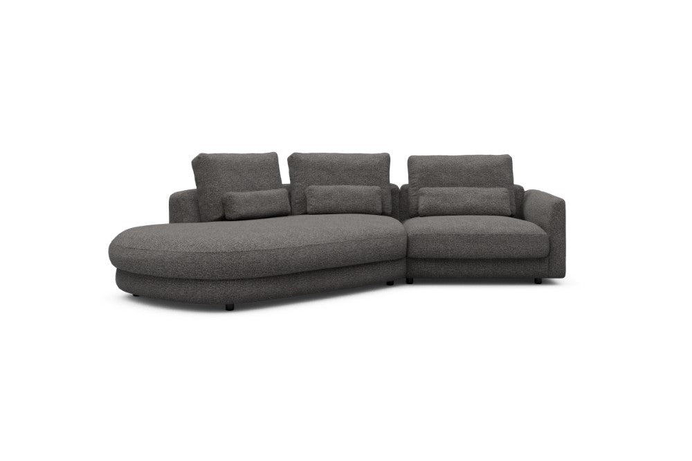 Vivole Modular Sofa - A5 - 295 x 167 cm - 45 deg Open-end + 1,5 Seater - 772 Carreno Salt & Pepper