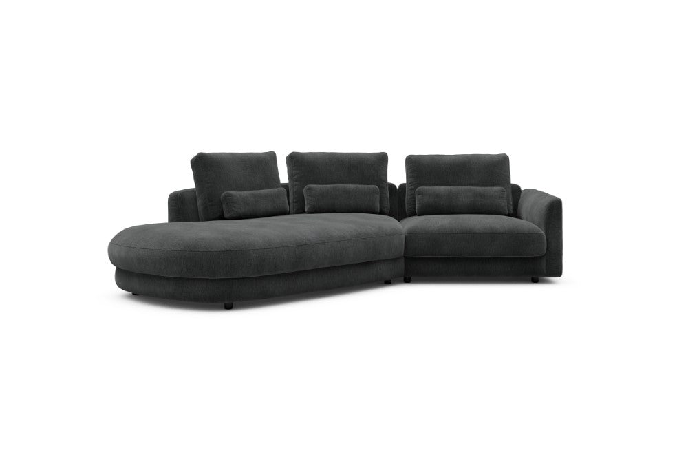 Vivole Modular Sofa - A5 - 295 x 167 cm - 45 deg Open-end + 1,5 Seater - 811 Smooth Deep Warm Grey