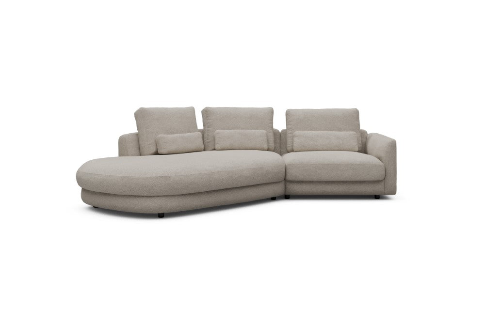 Vivole Modular Sofa - A5 - 295 x 167 cm - 45 deg Open-end + 1,5 Seater - 816 Aivi Lace Beige