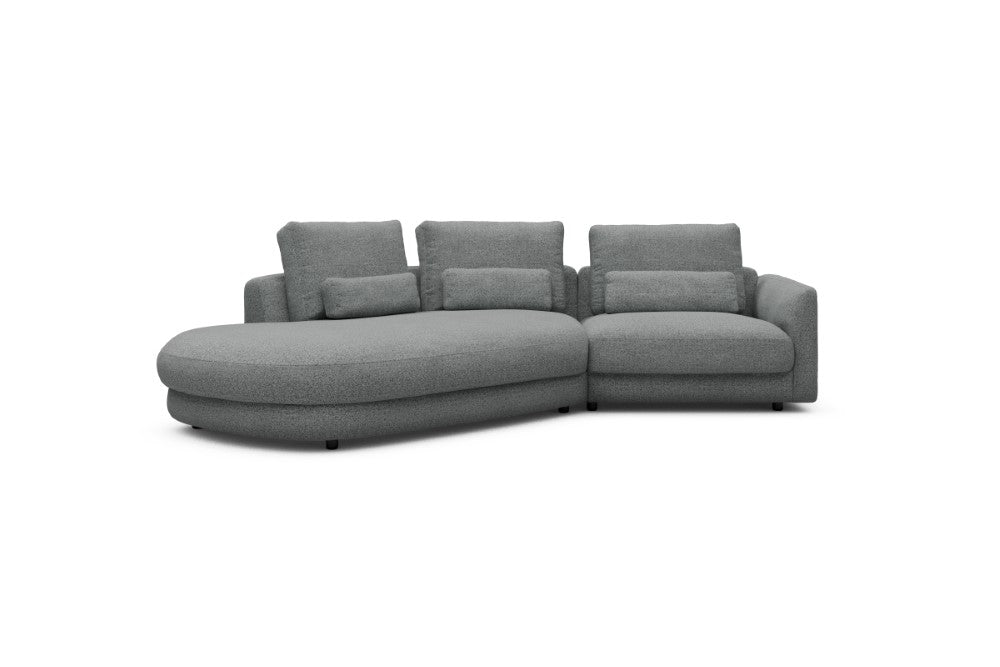 Vivole Modular Sofa - A5 - 295 x 167 cm - 45 deg Open-end + 1,5 Seater - 819 Aivi Gravel Grey