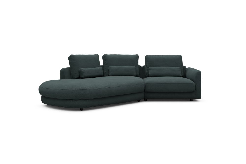 Vivole Modular Sofa - A5 - 295 x 167 cm - 45 deg Open-end + 1,5 Seater - 851 Mahoga Dark Blue