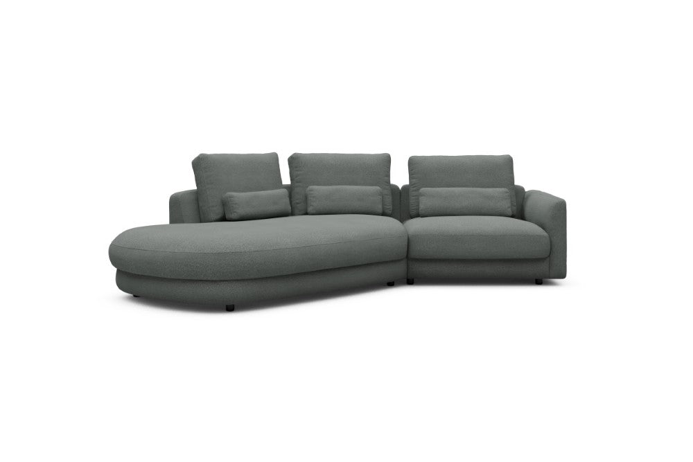 Vivole Modular Sofa - A5 - 295 x 167 cm - 45 deg Open-end + 1,5 Seater - 853 Mahoga Dove Grey