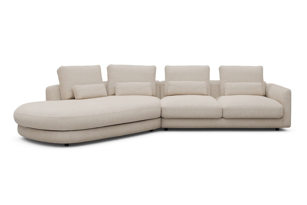 Vivole Modular Sofa - A6 - 361 x 167 cm - 45 deg Open-end + 2,5 Seater - 410 Esina Almond Beige