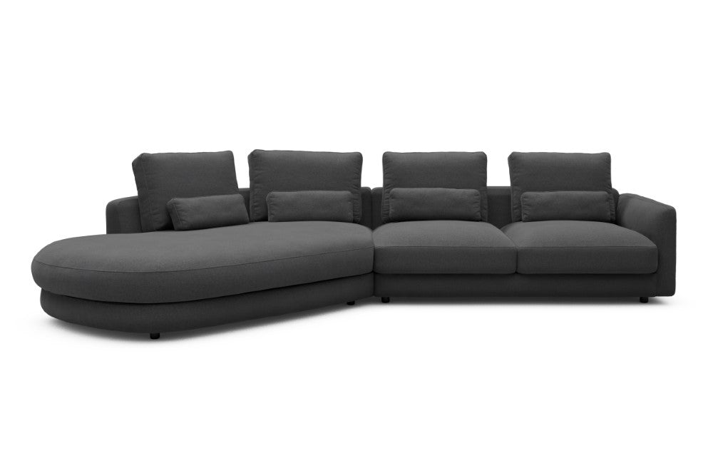 Vivole Modular Sofa - A6 - 361 x 167 cm - 45 deg Open-end + 2,5 Seater - 441 Satya Warm Zinc