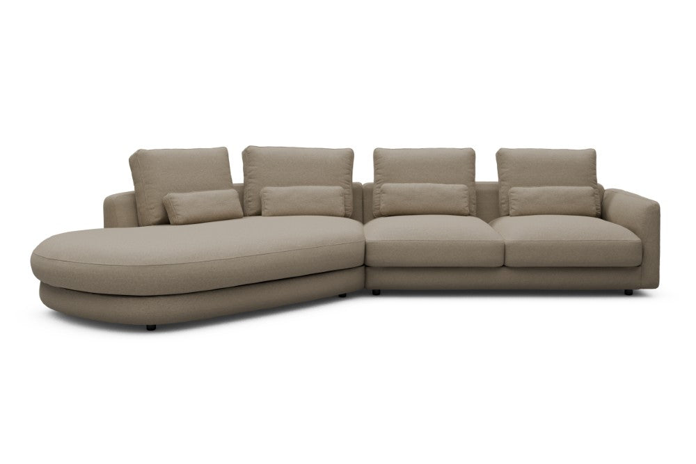 Vivole Modular Sofa - A6 - 361 x 167 cm - 45 deg Open-end + 2,5 Seater - 445 Satya Natural Biege
