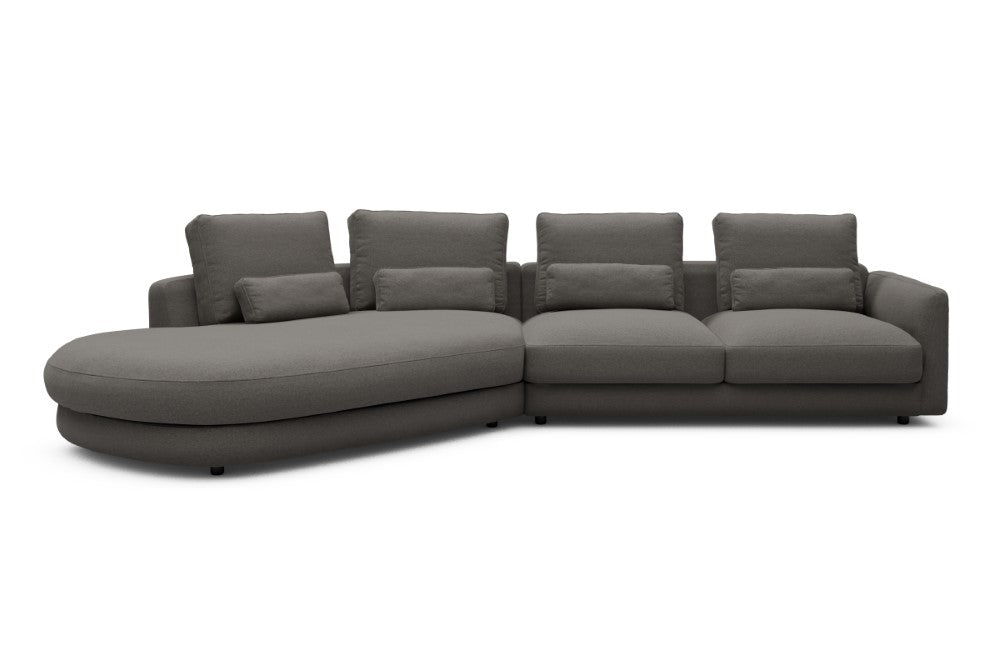 Vivole Modular Sofa - A6 - 361 x 167 cm - 45 deg Open-end + 2,5 Seater - 446 Satya Taupe Brown