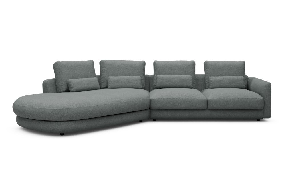 Vivole Modular Sofa - A6 - 361 x 167 cm - 45 deg Open-end + 2,5 Seater - 485 Denari Soft Grey