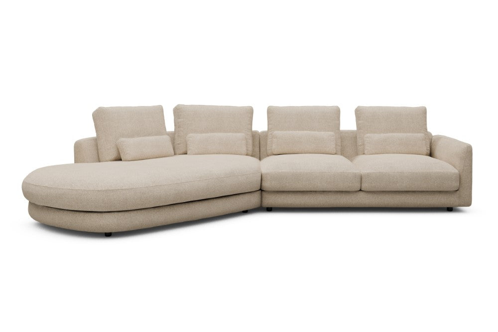 Vivole Modular Sofa - A6 - 361 x 167 cm - 45 deg Open-end + 2,5 Seater - 496 Casone Natural Beigie