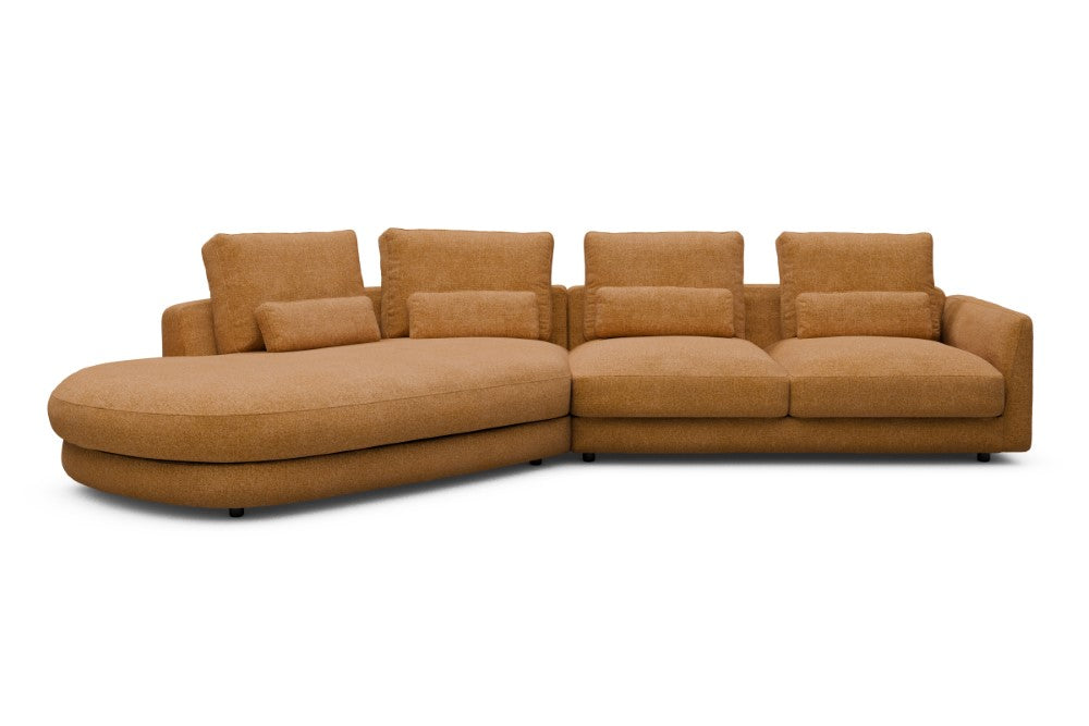Vivole Modular Sofa - A6 - 361 x 167 cm - 45 deg Open-end + 2,5 Seater - 497 Casone Warm Yellow