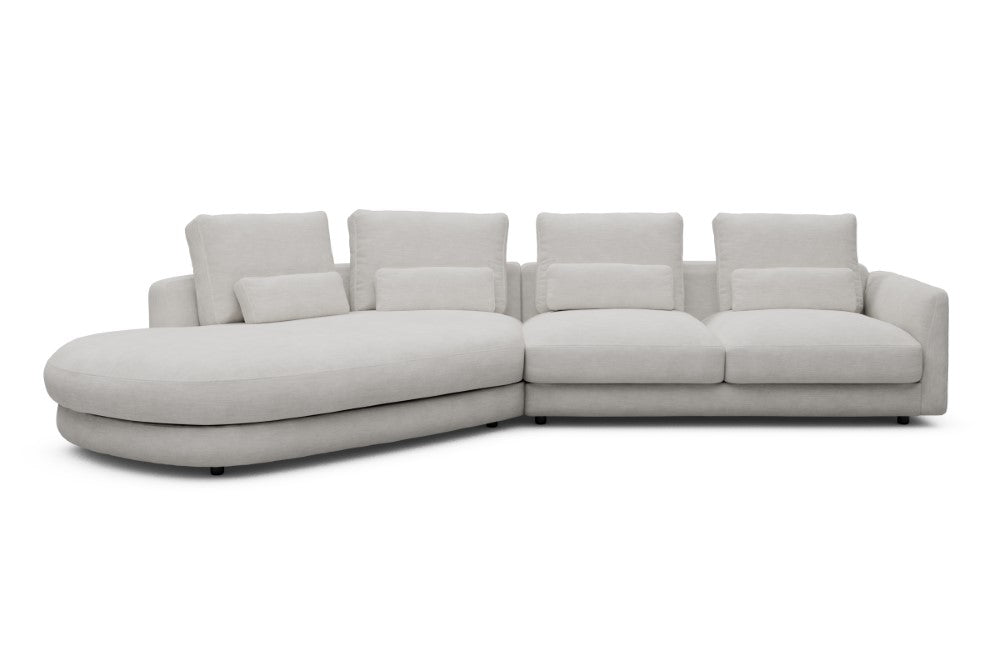 Vivole Modular Sofa - A6 - 361 x 167 cm - 45 deg Open-end + 2,5 Seater - 574 Vivus Dusty Off White