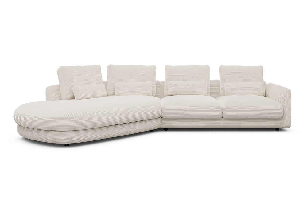 Vivole Modular Sofa - A6 - 361 x 167 cm - 45 deg Open-end + 2,5 Seater - 594 Corduroy Ivory