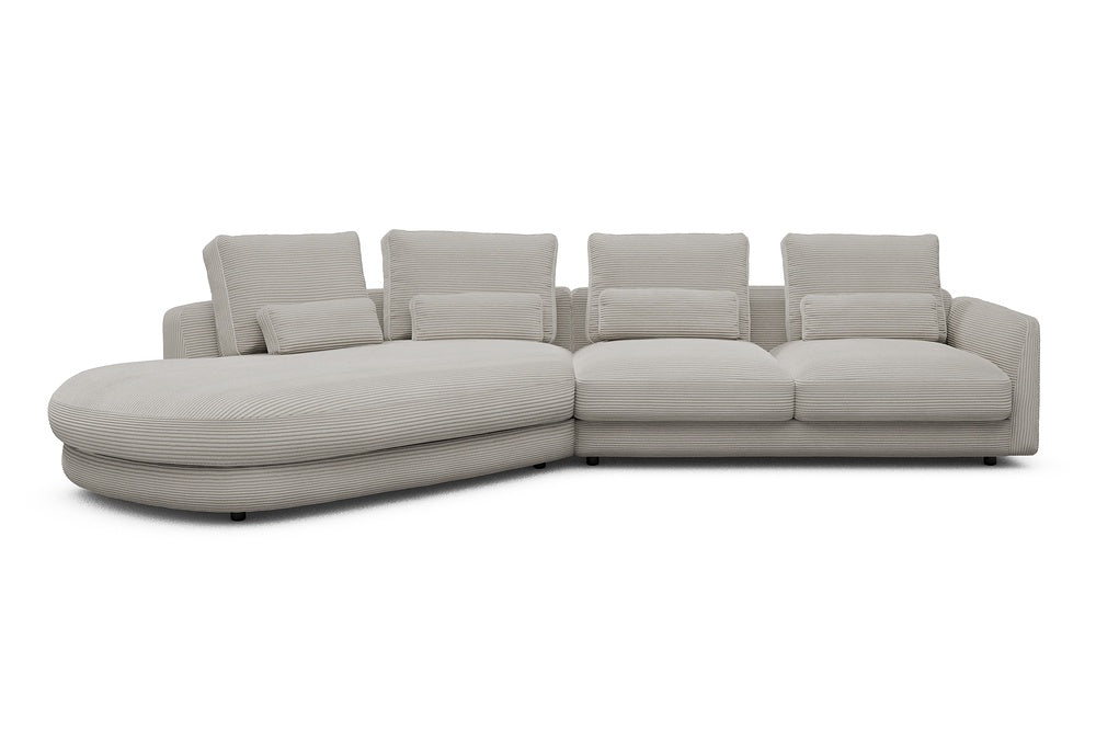Vivole Modular Sofa - A6 - 361 x 167 cm - 45 deg Open-end + 2,5 Seater - 603 Corduroy Beige