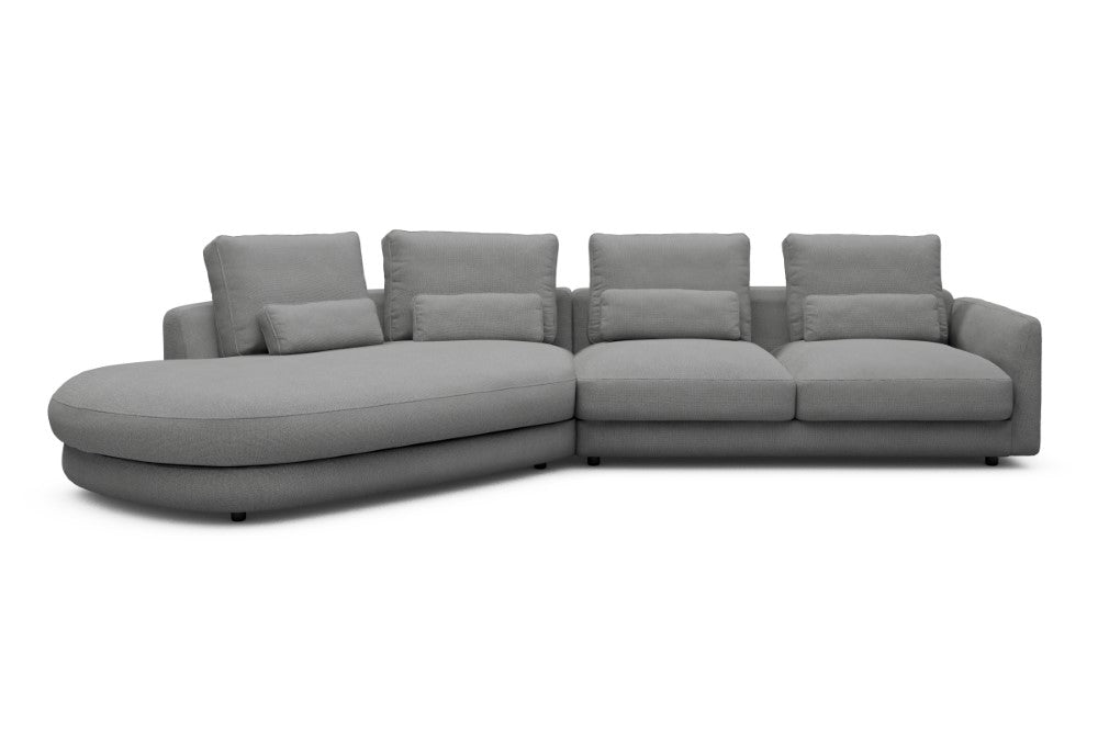 Vivole Modular Sofa - A6 - 361 x 167 cm - 45 deg Open-end + 2,5 Seater - 764 Cura Sand Grey