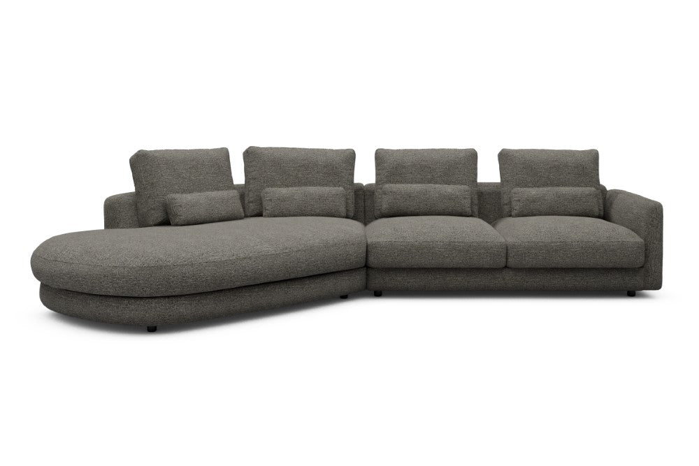 Vivole Modular Sofa - A6 - 361 x 167 cm - 45 deg Open-end + 2,5 Seater - 771 Carreno Sepia Brown