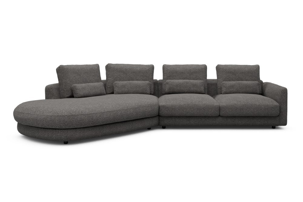 Vivole Modular Sofa - A6 - 361 x 167 cm - 45 deg Open-end + 2,5 Seater - 772 Carreno Salt & Pepper