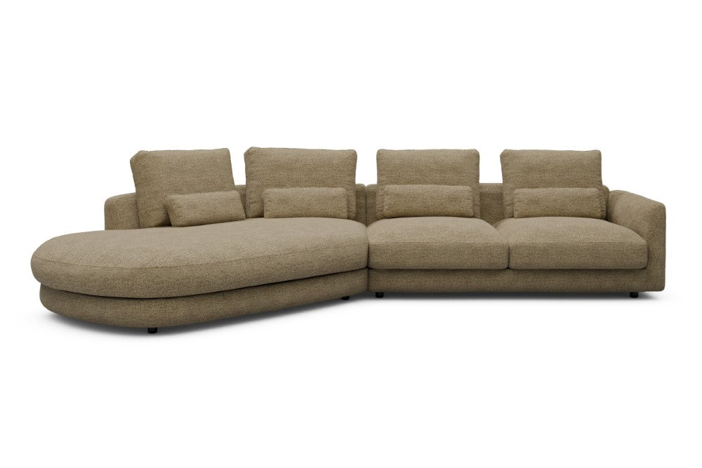 Vivole Modular Sofa - A6 - 361 x 167 cm - 45 deg Open-end + 2,5 Seater - 774 Carreno Sicilian Yellow