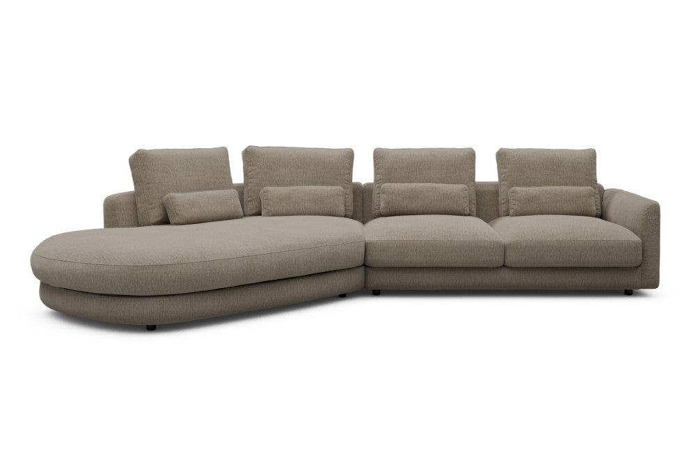 Vivole Modular Sofa - A6 - 361 x 167 cm - 45 deg Open-end + 2,5 Seater - 810 Smooth Smooth Beige