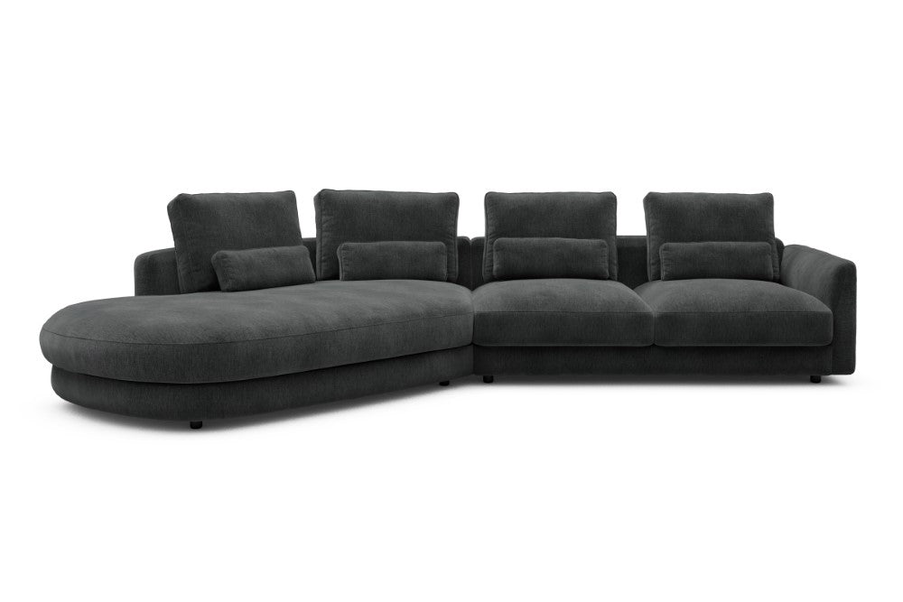 Vivole Modular Sofa - A6 - 361 x 167 cm - 45 deg Open-end + 2,5 Seater - 811 Smooth Deep Warm Grey